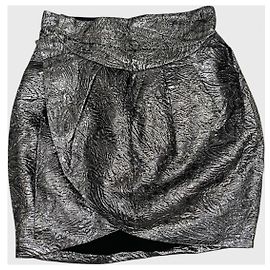 Falda Isabel Marant plateada T.36 Metálico