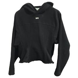 Off White Off-White Hoodie Schwarz Baumwolle XS Schwarz