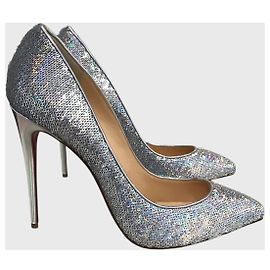 Décolleté Christian Louboutin argento T.39 Argento