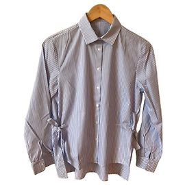 Camisa Iceberg de algodón a rayas azules y blancas Azul