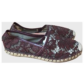 Valentino Garavani Espadrilles Valentino dentelle T.38 Marron
