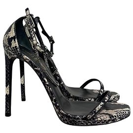 Autre Marque Sandales Saint Laurent python T.38,5 Noir