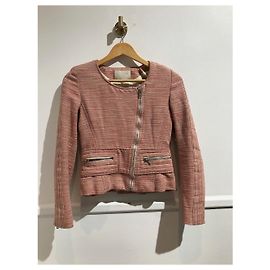 Iro Haven Jacke rosa gestreift Baumwolle Leinen XS Pink