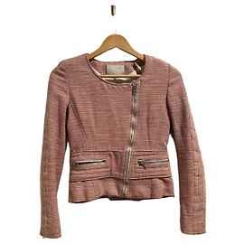 Iro Haven jacket pink and white striped cotton linen XS Pink