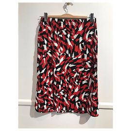 Saia Marni com Estampa Vermelha Preta e Branca Viscose Vermelho