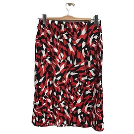Marni Rock mit schwarz rot weißem Print Viscose Rot