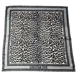 Foulard Christian Dior leopardato Blu
