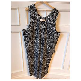 Abito Marni in cotone stampato bianco e nero Nero