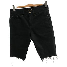 Autre Marque Bermuda Saint Laurent em jeans T.27 Preto