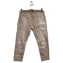Autre Marque Johanna Slim Cut Cotton Jeans Beige Beige