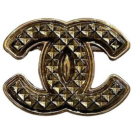 Chanel Brosche goldfarben Metall Golden