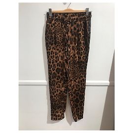 Autre Marque Pantaloni Jad Leopardati Marroni Taglia 36 Marrone