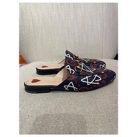 Mules Gucci Princetown Graffiti T.36 Blue
