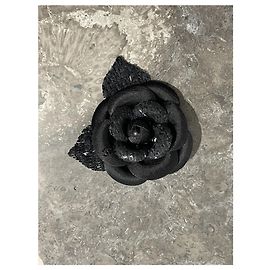 Chanel Camélia Brosche Schwarz