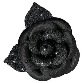 Broche Chanel Camélia Negro