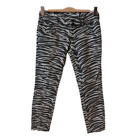 Autre Marque Cycle Zebra Print Cotton Jeans Black Size 27 Black