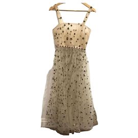 Valentino Garavani Vestido Valentino estrellas T.36 Beige