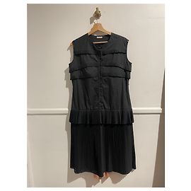 Vestido Alaïa Negro de Algodón con Recortes Láser Negro