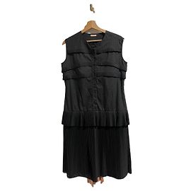 Vestido Alaïa Negro de Algodón con Recortes Láser Negro