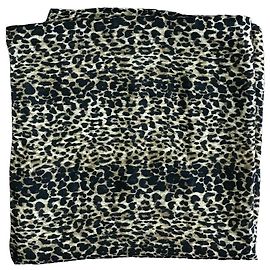 Autre Marque Foulard Saint Laurent léopard Marron