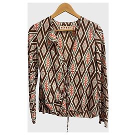 Blusa Marni estampada T.34 Castaño