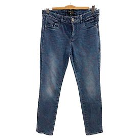 Jeans Chanel Azul de Algodão Corte Reto Tamanho 40 Azul