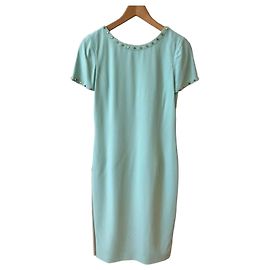 Vestido Versace em jersey verde menta com detalhes de tachas Verde