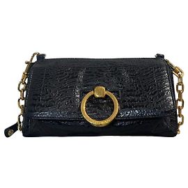Clutch Jimmy Choo de cuero texturizado negro Negro