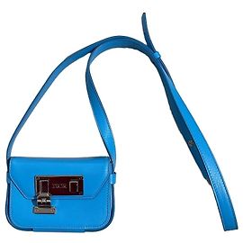 Autre Marque Mini bolsa Christian Dior em couro azul turquesa Azul
