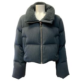 Autre Marque Jarbo Grey Cropped Puffer Jacket Grey
