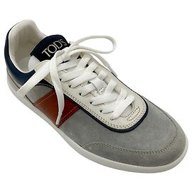 Baskets Tod's en daim gris / cuir bleu marine Tabs Gris