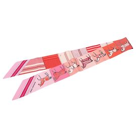 Pañuelo Twilly de seda Hermès Couvertures Nouvelles Rosa Rosa