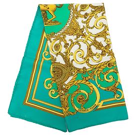 Blue Hermès Les Tuileries Silk Scarf 90 Scarves Blue