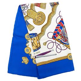 Lenço de seda Multi Hermès Les Tambours 90 Multicor