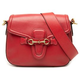 Borsa a tracolla Gucci Lady Web Medium in pelle di vitello rossa Rosso