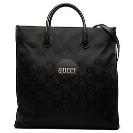Bolsa Tote Conversível Off the Grid Medium GG em Nylon Preto Gucci Preto
