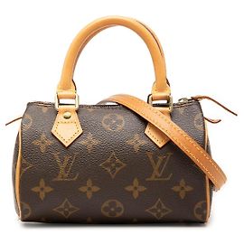 Borsa Louis Vuitton Monogram Nano Speedy Bandouliere Marrone Marrone