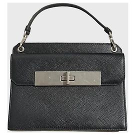 Mini Borsa a Mano Prada in Pelle Martellata Nera Nero