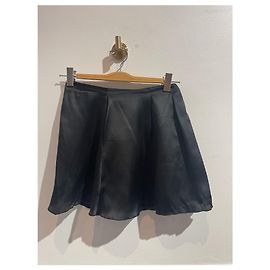 Falda skater Tiffany & Co de seda negra XS Negro