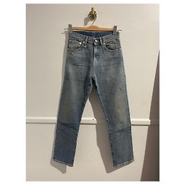 Jean R13 Slim Fit Bleu Délavé en Coton Stretch Taille 25 Bleu
