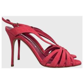 Sandales Manolo Blahnik roses T.38 Rose