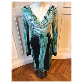 Roberto Cavalli Vestido Class Cavalli verde T.36-38 Verde