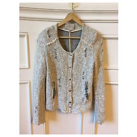 Chaqueta Iro Agnette de algodón gris claro talla 1 Gris