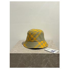 Burberry Bucket Hat Gelb Karo Gelb