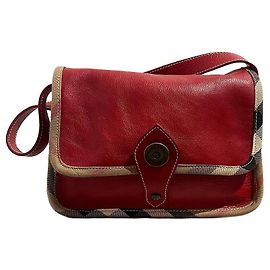 Sac à main Burberry en cuir rouge Rouge
