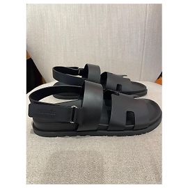 Sandálias Hermès Genius em couro preto Tamanho 43 Preto