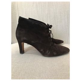 Boots Chanel marrons T.37,5 Brown