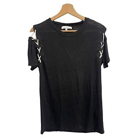 Iro Melly black linen T-shirt Black