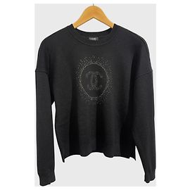 Jersey Chanel Uniform de lana y algodón negro con logo CC dorado M Negro