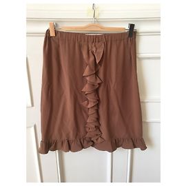 Jupe Marni en soie terracotta Beige